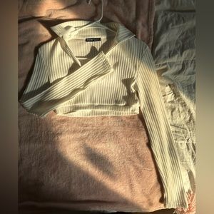 Thick White Crop Sweater Long Sleeve